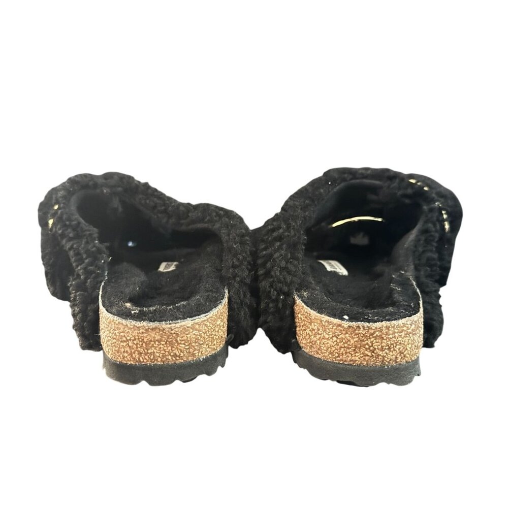 Birkenstock Arizona Big Buckle Shearling Sandal Teddy Black Women's, Sz 37 NWOB - Picture 3 of 9